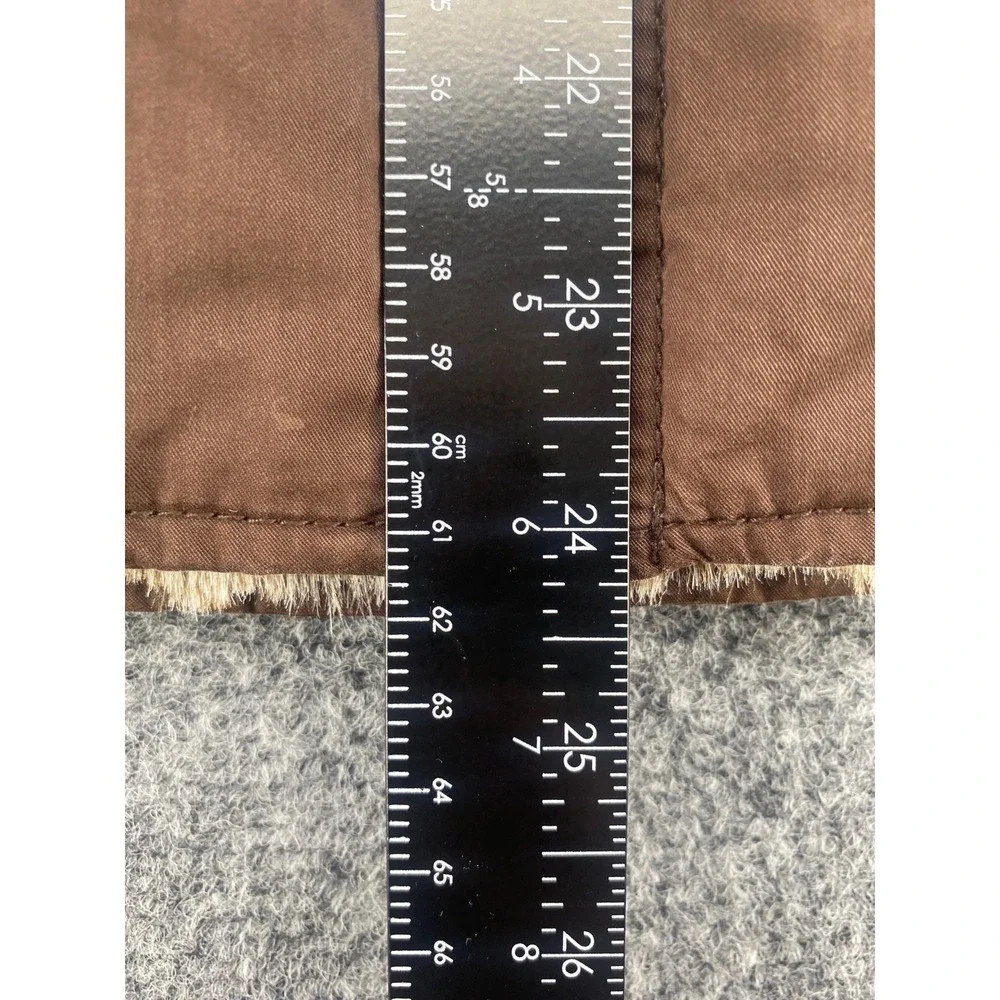 Banana Republic Reversible Faux Fur Vest Womens Medium Brown Canvas Full Zip M